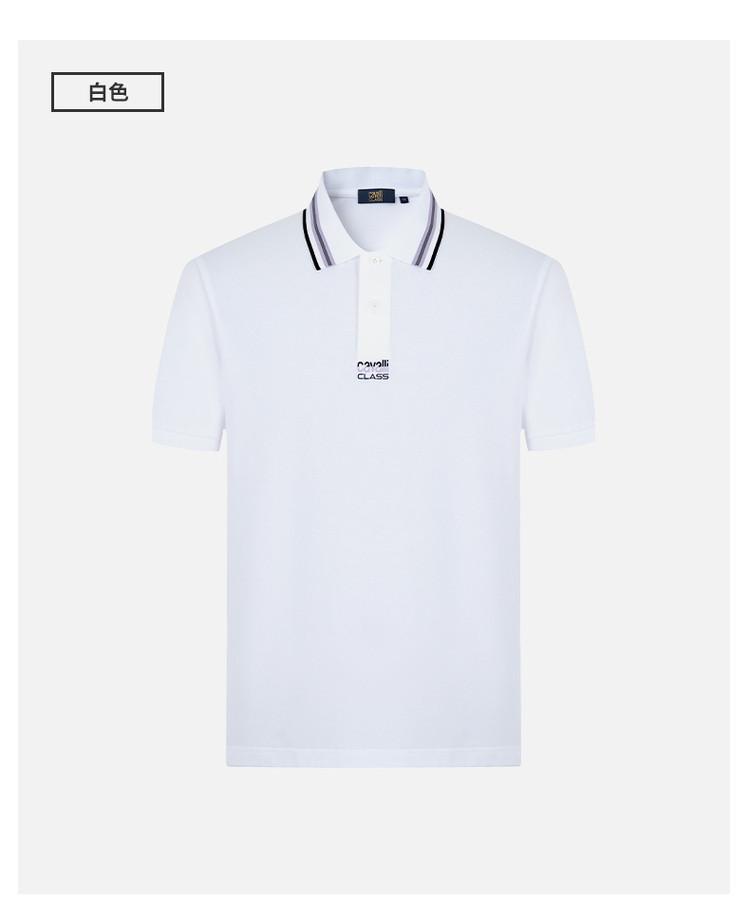 [Contrast Striped Embroidered Logo] Spring and Summer Solid Color Clean and Versatile Men's Polo Shirt with a Collar and Short Sleeves