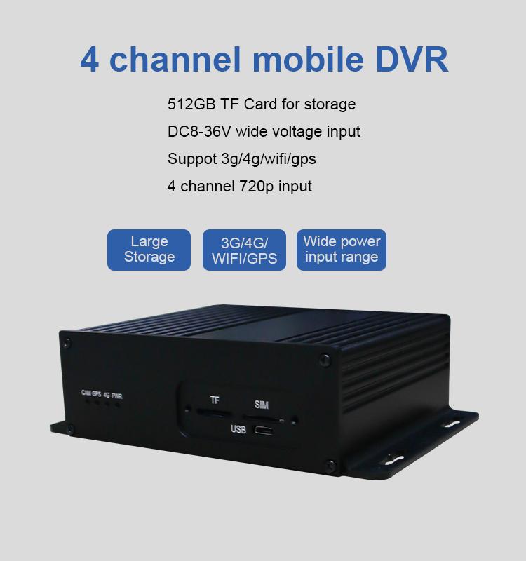 All Vehicles Mobile Dvr 4ch Wifi Mdvr Bus Taxi Truck Mdvr Recorder 4g Dashcam with Gps Car Video Recorder for Fleet Management