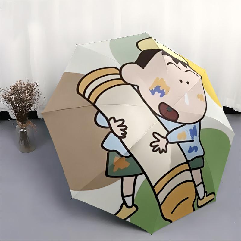 1pc Boochan Crayon Shin-chan Automatic Open/close Folding Portable Umbrella with 8-Rib Structure for Women/Men, All-Season Use a0901003