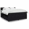 VidaXL Slatted Bed Base with Mattress Black 180x200 Cm Velvet 3287802
