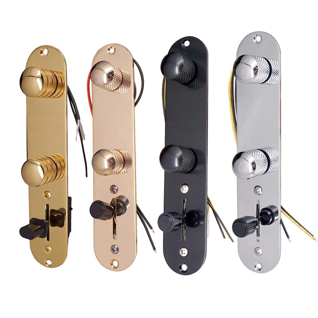 Guitar Prewired Control Plate Durable Metal Loaded Harness Tone Volume Control for Tele Model Replacement