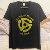 Men Cotton Tshirt Big Size Summer For Man Tshirt Old School Records 45 Rpm Logo Short Sleeve Workout Round Neck Top Tees