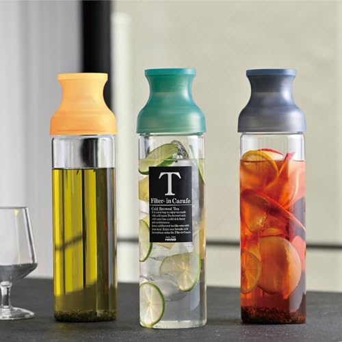 HARIO Filter-in-Bottle Carafe, Heat-Resistant Glass, 1000ml Capacity, Gray, for Cold Brew Tea, Made in Japan, FIR-100-TGR