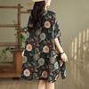 Short sleeve Plus size Cotton vintage floral new in dresses for women casual loose mini summer dress