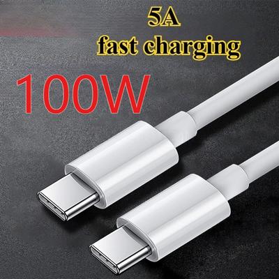 5A Fast Charging Type C Cable PD Compatible with Huawei Mate 60 Note 12 Samsung A54 Android Phones Tablet Laptop Charging