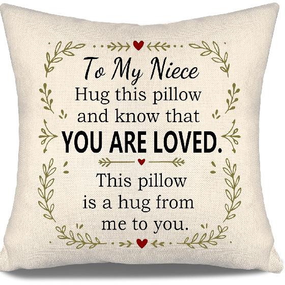 Daughter Hug This Pillow and Know That You Are Loved This Pillow Is A Hug from Me To You Throw Pillow Covers for Daughter from Mom Dad Birthday Gift
