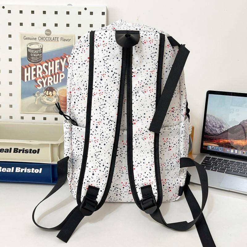 Women's Letter Printed Backpack Men's Large Capacity Travel Backpack Junior High School Student Schoolbag