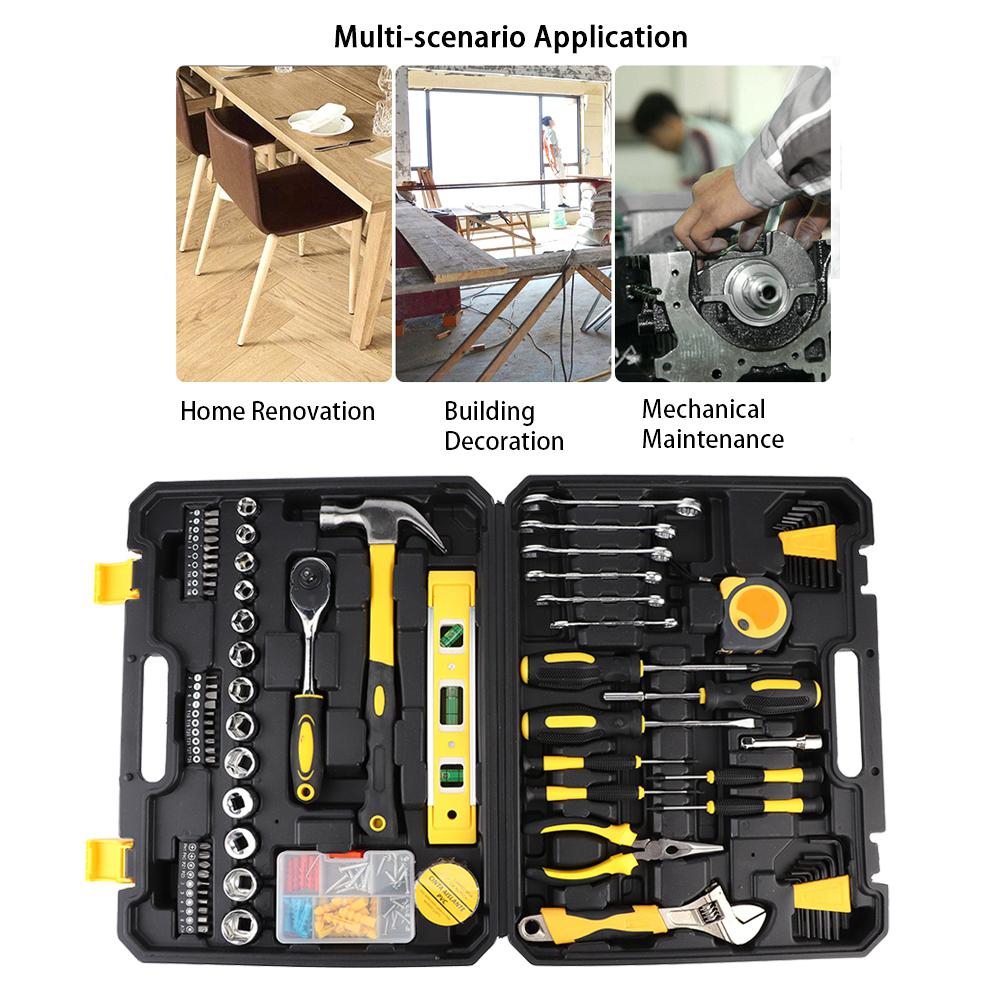 108Pcs Household Tool Set Wrench Screwdriver Hardware Hand Tool Kit for Decoration Maintenance