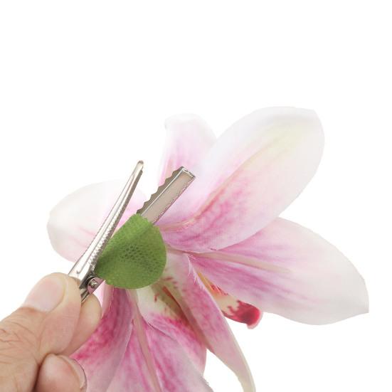 1/3Pcs Women Hairpin Secure Grip Realistic Orchid Design Hair Clip Non-Fading Decorative Hair Accessories