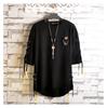 Men's Summer Mid-Length Personalized Loose Short Sleeve T-Shirt Casual Design Tops
