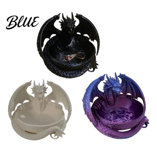 Dekorative Drachenskulptur 3D-gedrucktes Aufbewahrungsfach für Schmuck Schlüssel Schreibtisch-Organizer mit Fantasy-Sammlung Display Detaillierte Schuppen & Flügel Groß