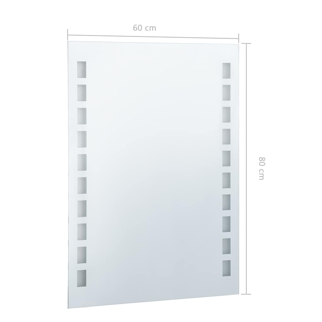 Bathroom Wall Mirror with LED Lights 60x80 cm