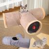 Collapsible Cat Winter Suede Tunnel for Puppy Rabbit Kitten Play Chase Hide Tunnel,Interactive Bedding Toy In 2 Ways 3 Ways