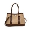 New Fashionable Straw Handbag Spring Contrasting Color Fashionable Shoulder Bag Simple Woven Messenger Bag