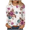 Women's 3D Printed Retro Floral Print T-shirt Fashion Long Sleeve Round Neck Regular Tops Holiday Weekend Spring Autumn