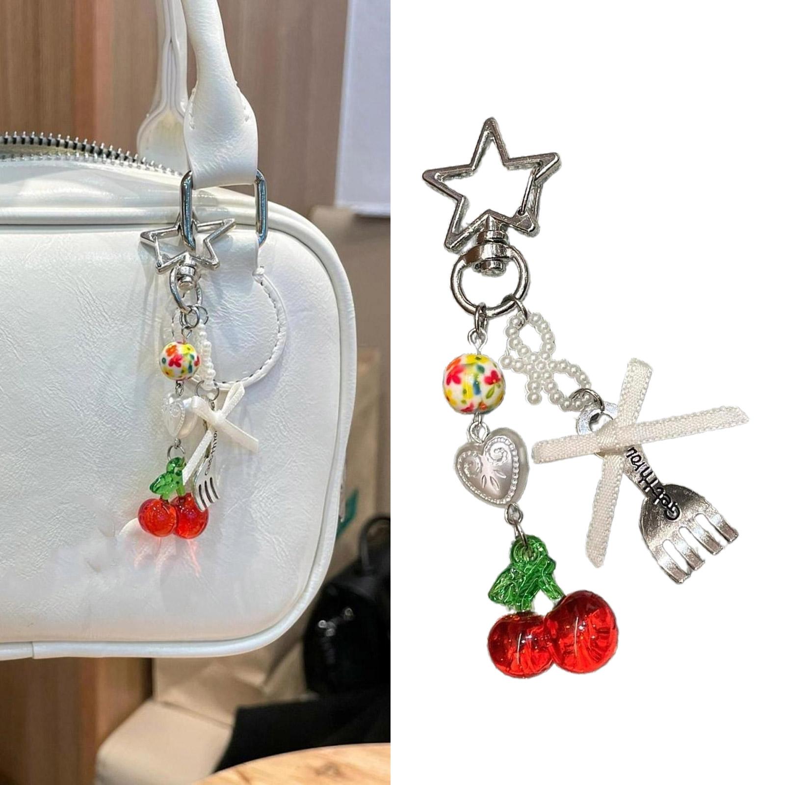 

Elegant Beaded Keychain Butterfly Phone Charm Simple Aesthetic Gift Keyring Bag Pendant Suitable for Various Occasion