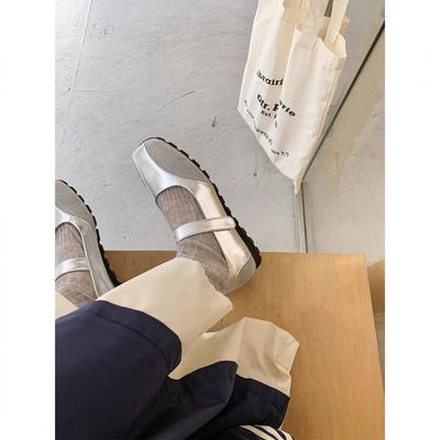 Shoes Square Head Velcro Casual Function Mary Jane Single Shoes Women's Ballet Shoes Spring