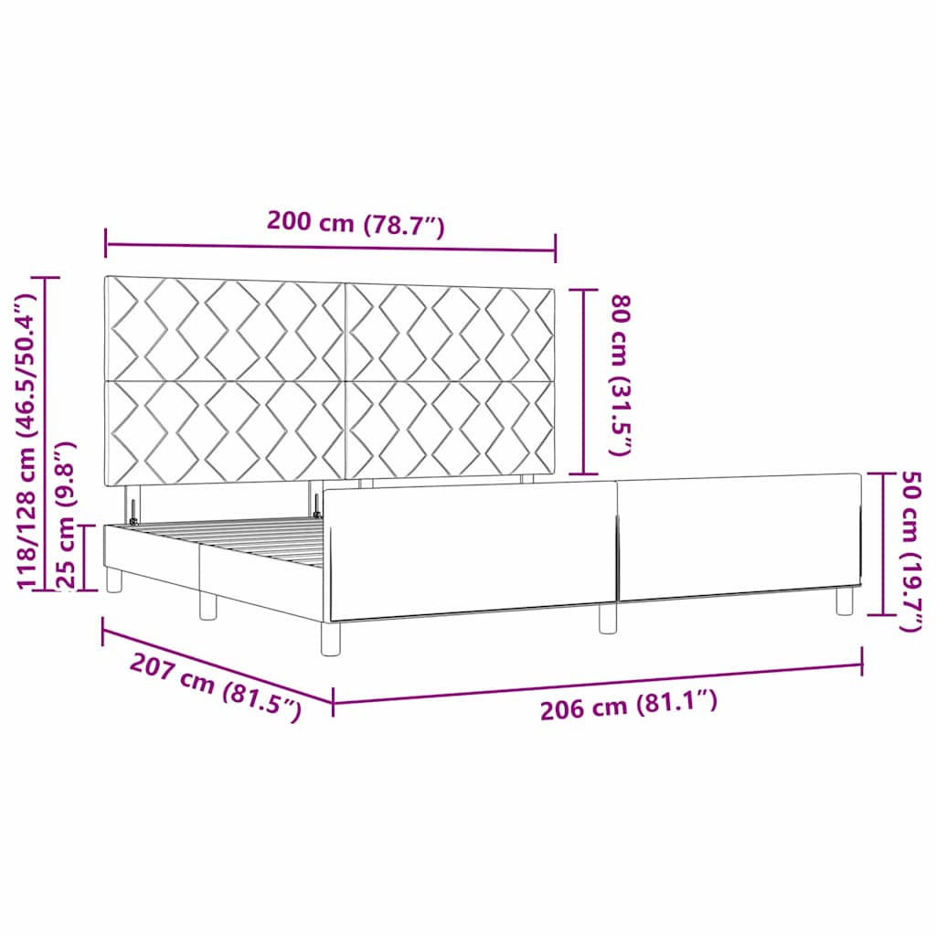 Box Spring Bed with Headboard Black 200 x 200 cm Velvet