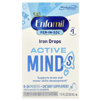 Fer-In-Sol®, Iron Drops, Active Mind, 0-24 Months, 50 mL (Per Serving)