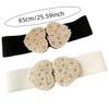 Buckle Pearl Elastic Waistband French Fashionable Stretch Belt Women's Waist Belt  Matching Dress