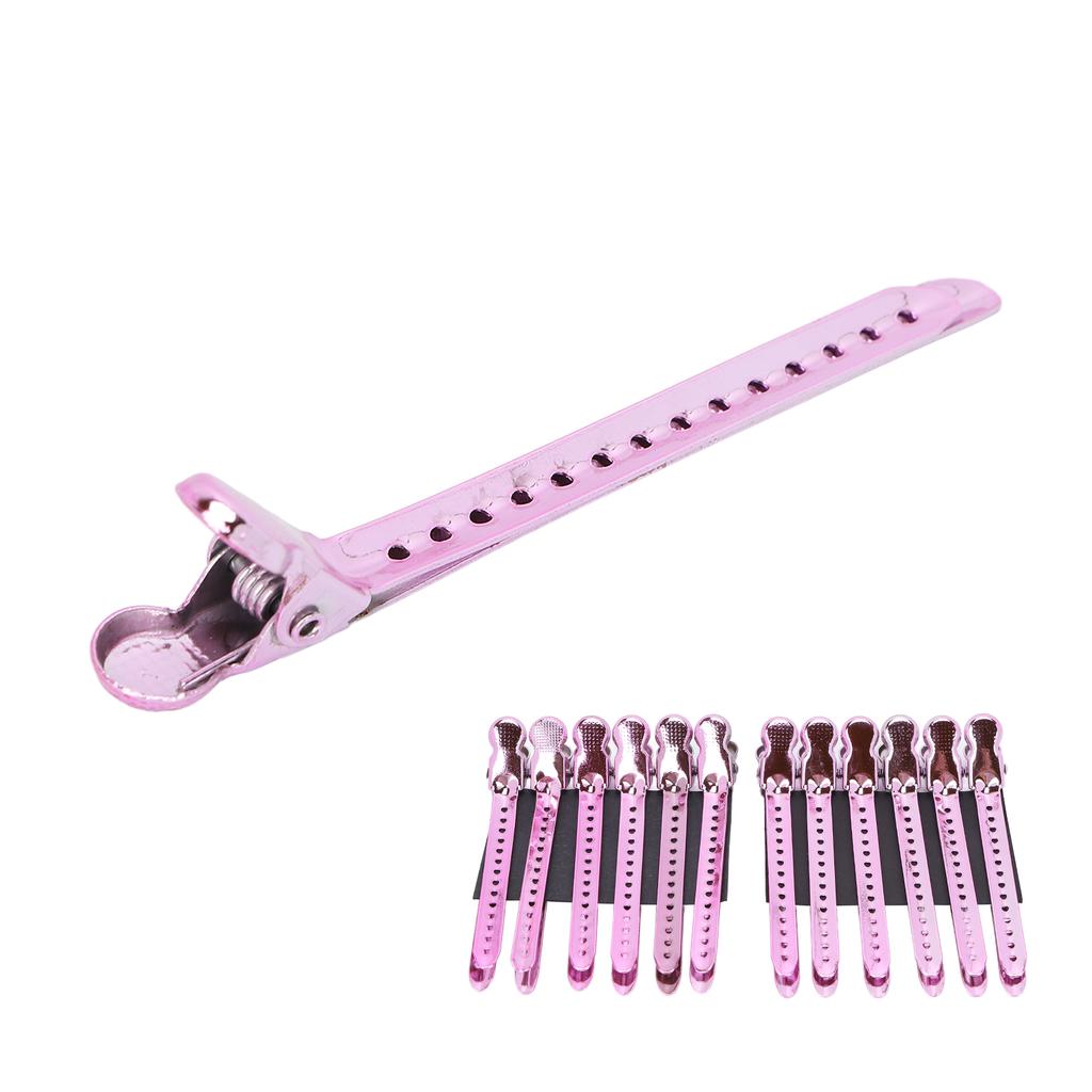 12 Stück Professioneller Friseursalon Entenschnabelklemme Tragbare Styling Entenschnabelklemme für Dickes HaarLila