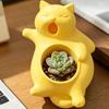 Flowerpot Yawning Cat Shape Integrated Molding Plant Pot Indoor Gardening Plant Holder Home Office Garden Healing Decor