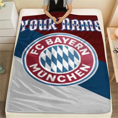 1 st Personlig Namn Bayern München Mönstrad Flanellfilt Lämplig För Alla Årstider för Heminredning Värme och Komfort Gåvor Julklapp