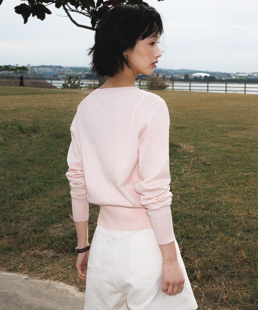 DEHEVE Summer Henley Neck Knit [Pink]