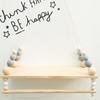 Nordic Style Wooden Beads Wall Hanging Shelf Swing Rope Floating Shelves Display Storage Rack Decor For Home, Office, Cafe