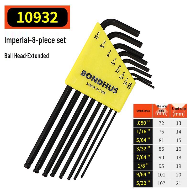 Bondhus 8-Piece Imperial Ball End Hex Key Set 8-Piece Set