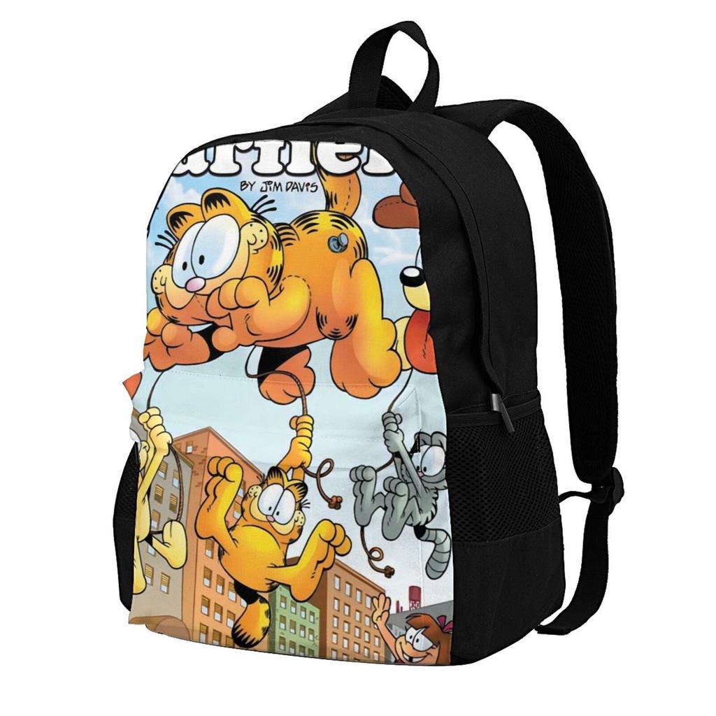 Garfield Children'S Schoolbag, Convenient For Primary And Secondary School Students, Large-Capacity Backpack, Full-Print Leisure Travel Backpack