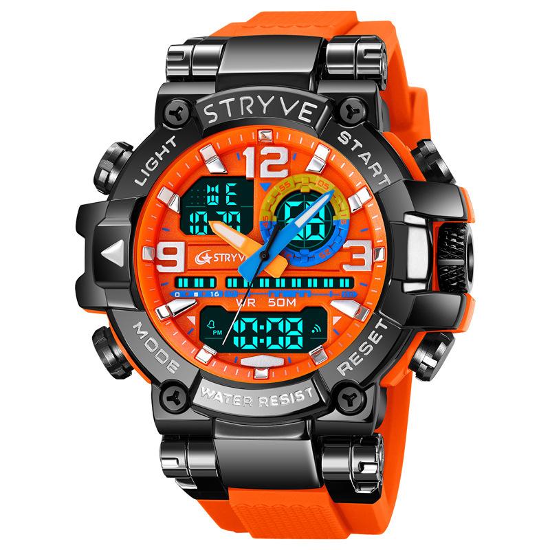 UTHAI CQ254 Fashion Sports Electronics Watch Colorful Night Light Man Watch Waterproof Multi Functional Clock Watches for Man