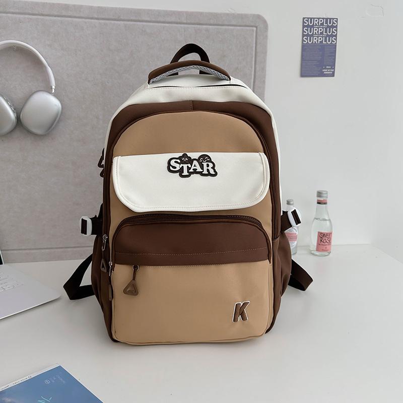 Schoolbag Large Capacity Contrasting Color Backpack Female Cute Small Fresh College Style School Bag Girls Junior High School High School Backpack 