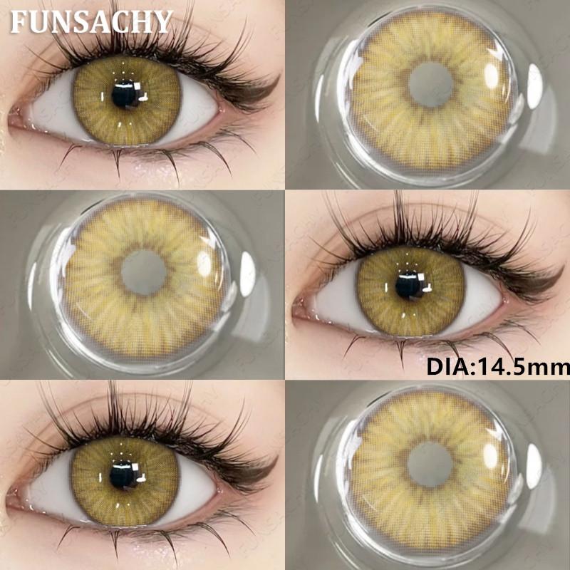 FUNSACHY Nové Módní Kontaktní Čočky 14.2mm Barevné Oční Kontaktní Čočky Modré Přírodní Čočky Šedé Zorničky Oční Make-up Kosmetika Roční