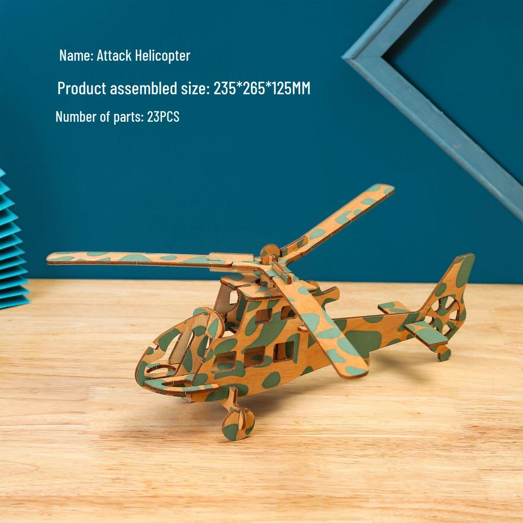 3D Wooden Fighter Bomber & Warship Puzzle Toy for Kids