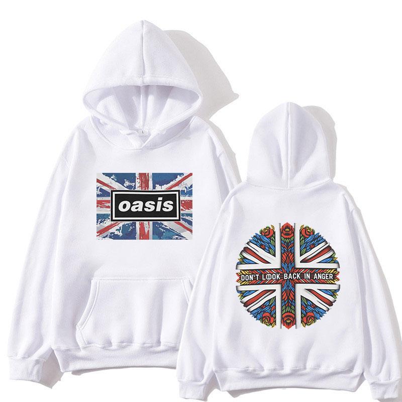 O-Oasis Grafik-Hoodies Britische Rockband Vintage Kapuzen-Sweatshirts Herren Damen Hip Hop Mode Lange Ärmel Übergroßer Pullover