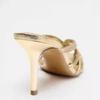 Fashion Fashion Hollow Gold Narrow Band High Heel Slipper Women Elegant Pointy Toe Thin Heel Brand Designer Shoe Sexy Banquet Dress Shoe