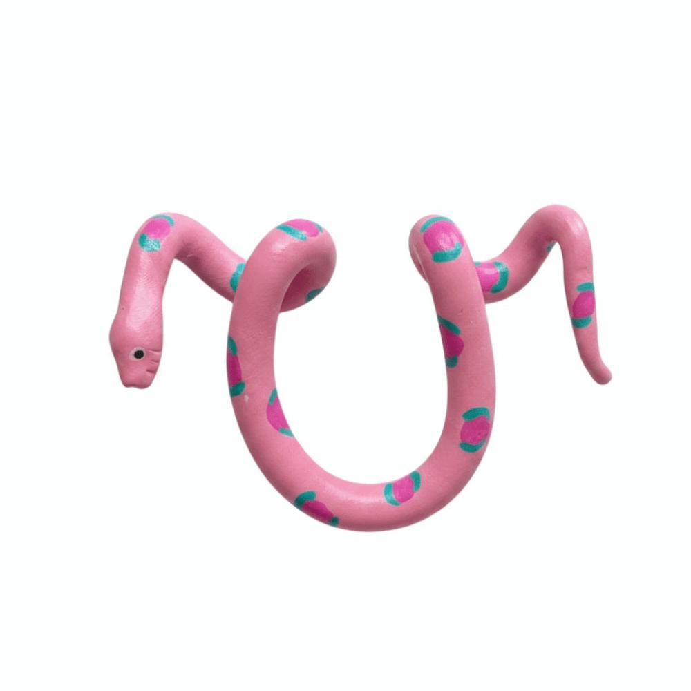 Funny Simulated Snake Statues Serpentine Shape Snake Ornaments Garden Decoration Courtyard Pink Snake