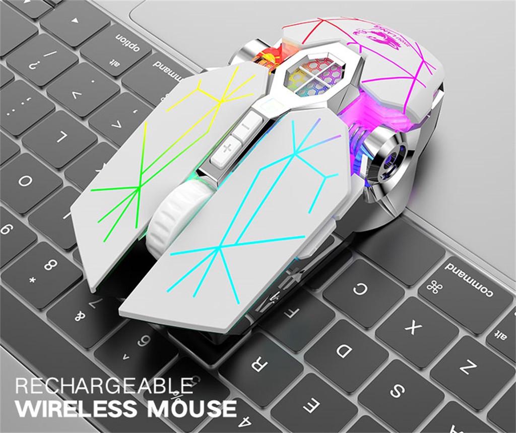 JM Shop Wireless Rechargeable Game Mouse Mute Liquid-cooled Shining Mechanical Mice
