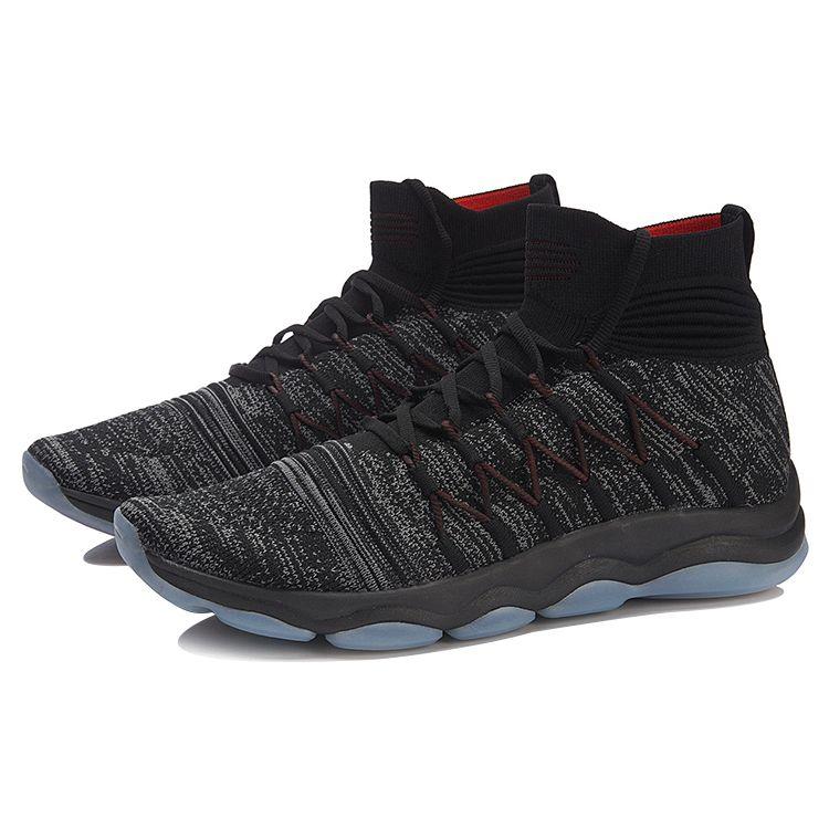 Li-Ning Unbounded One-Piece Knitted High-Top Cushioning Training Sneakers Unisex Sneakers Black Gray AFJN003-3
