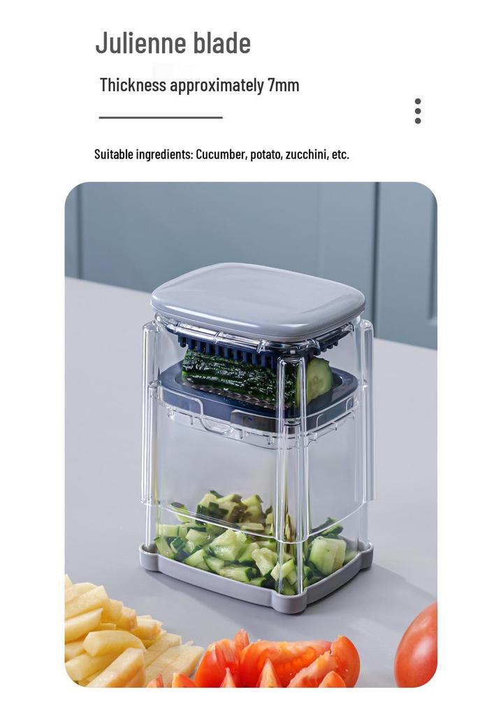 Multifunktionaler Druck-Gemüseschneider - Küchenwerkzeug zum Schneiden von Pommes Frites, Tomaten- und Zitronenspalten