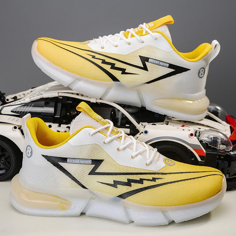 Popular men's shoes summer casual shoes mesh sports shoes air cushion shock absorption running shoes Korean version of student trend shoes