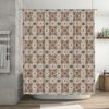 Kaleidoscope Shower Curtain Decor Modern Bath Linen with Flower Star Print for Bathroom Decoration Light Brown Set with Hooks
