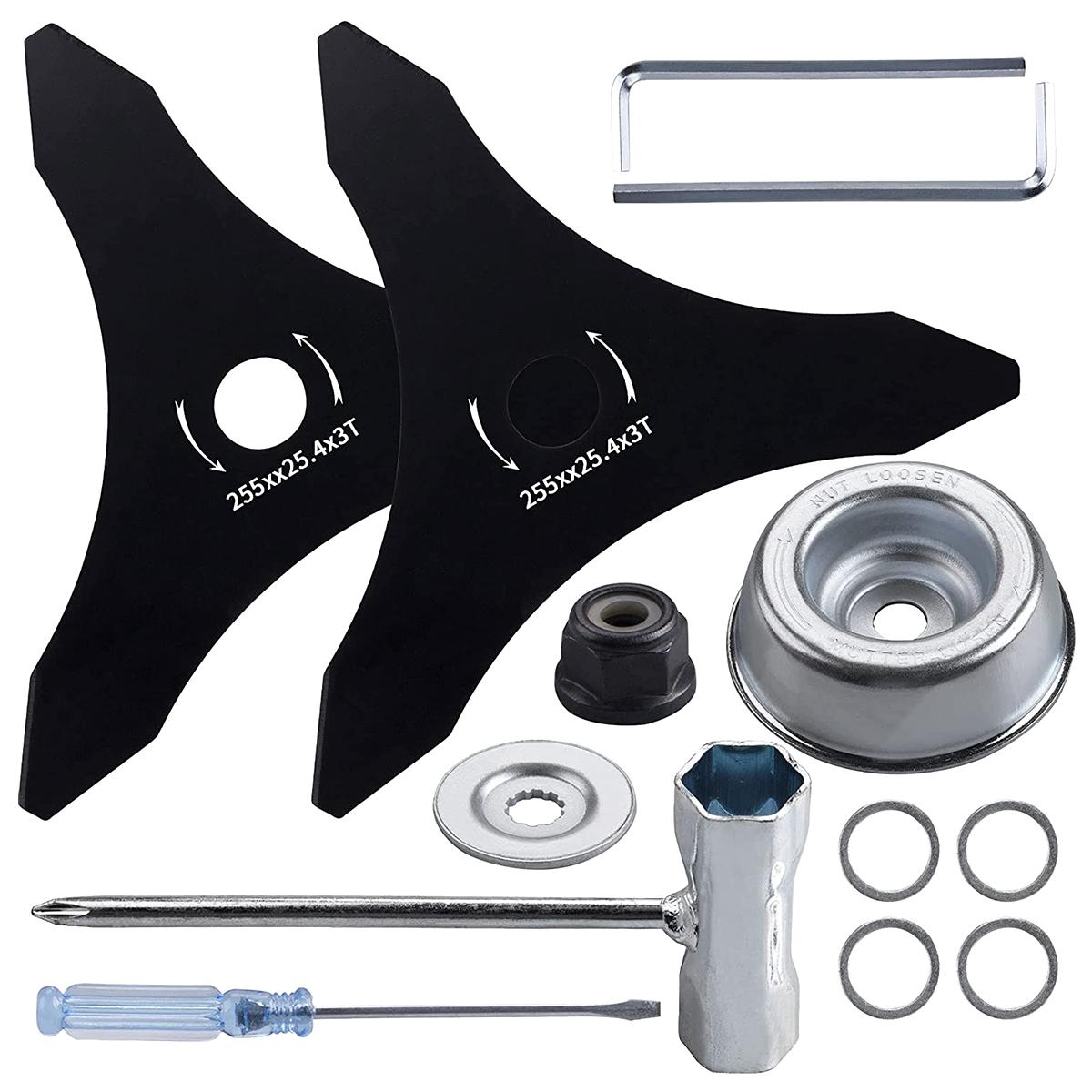 

3 Teeth Brush Cutter Blade 255mm/10in Diameter Weeder Eater Blade Trimmer Lawnmower Accessories Replacement Blade