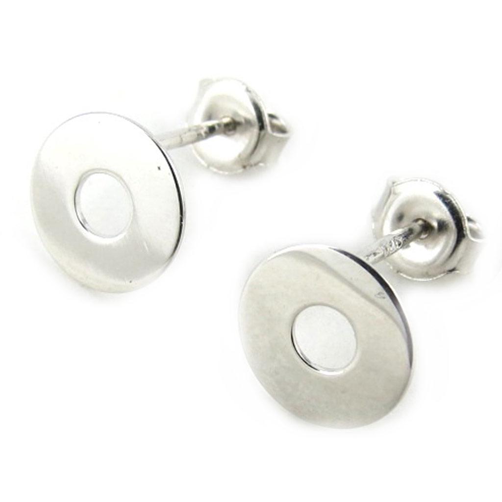 Les Trésors De Lily [N2217] - Silver 'Zen' Earrings - 9 Mm (rhodium-plated)