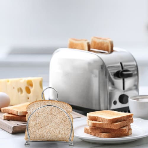 Zerodeko Stainless Steel Multifunctional Toasting Rack with Bread Slicer for Kitchen Organization