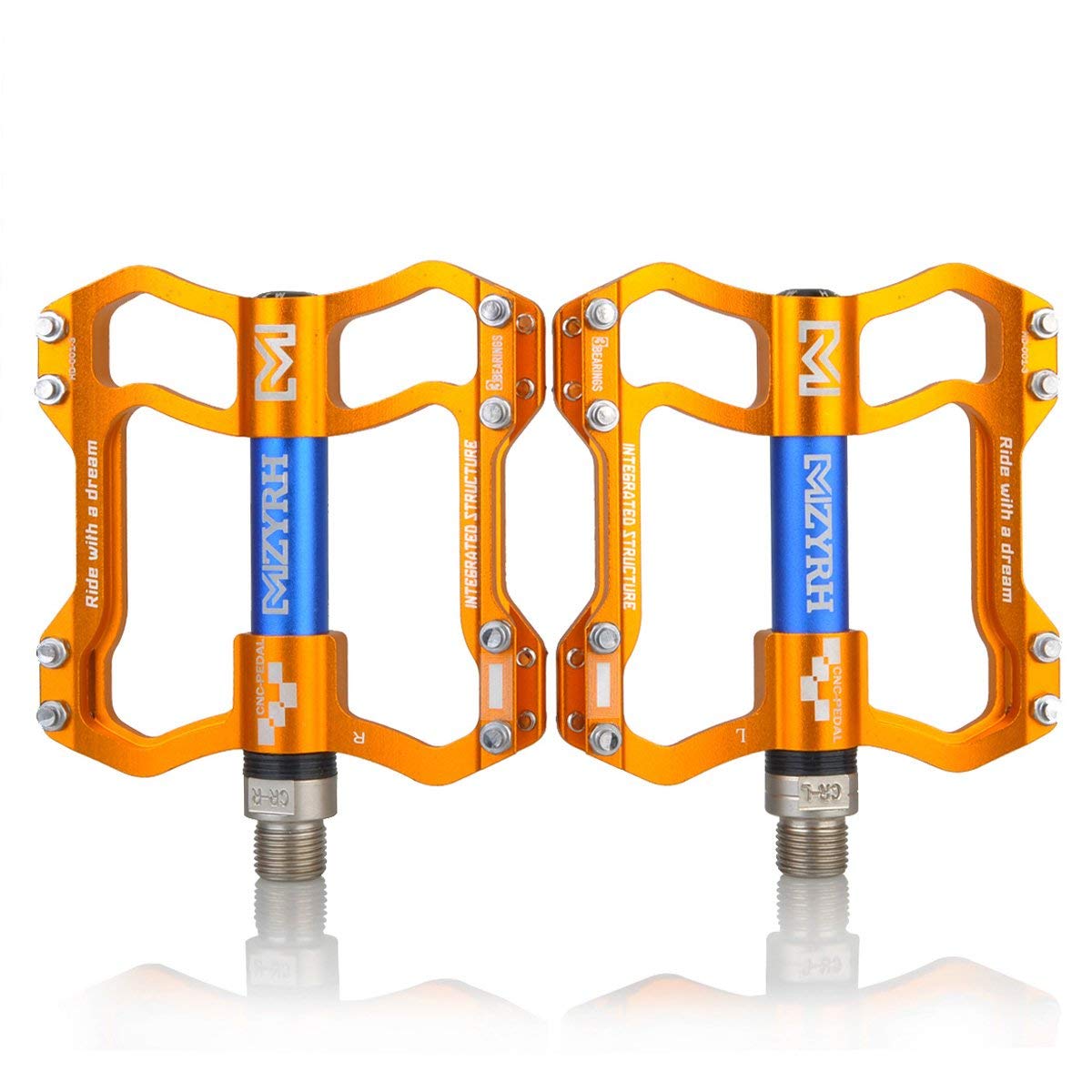 

ThinkTop Bicycle Aluminum for Road and Mountain Bikes Three-Bearing Pedals, Ultra-Lightweight, High-Strength Axle, 9/16 Alloy, Lubricated, Bikes, золотой