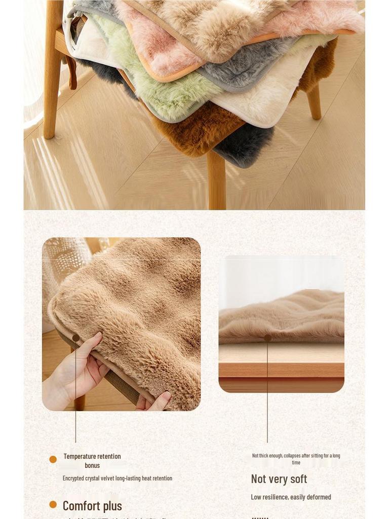 Plush Rabbit Winter Seat Cushion – Thick, Warm, and Comfortable for Long Sitting