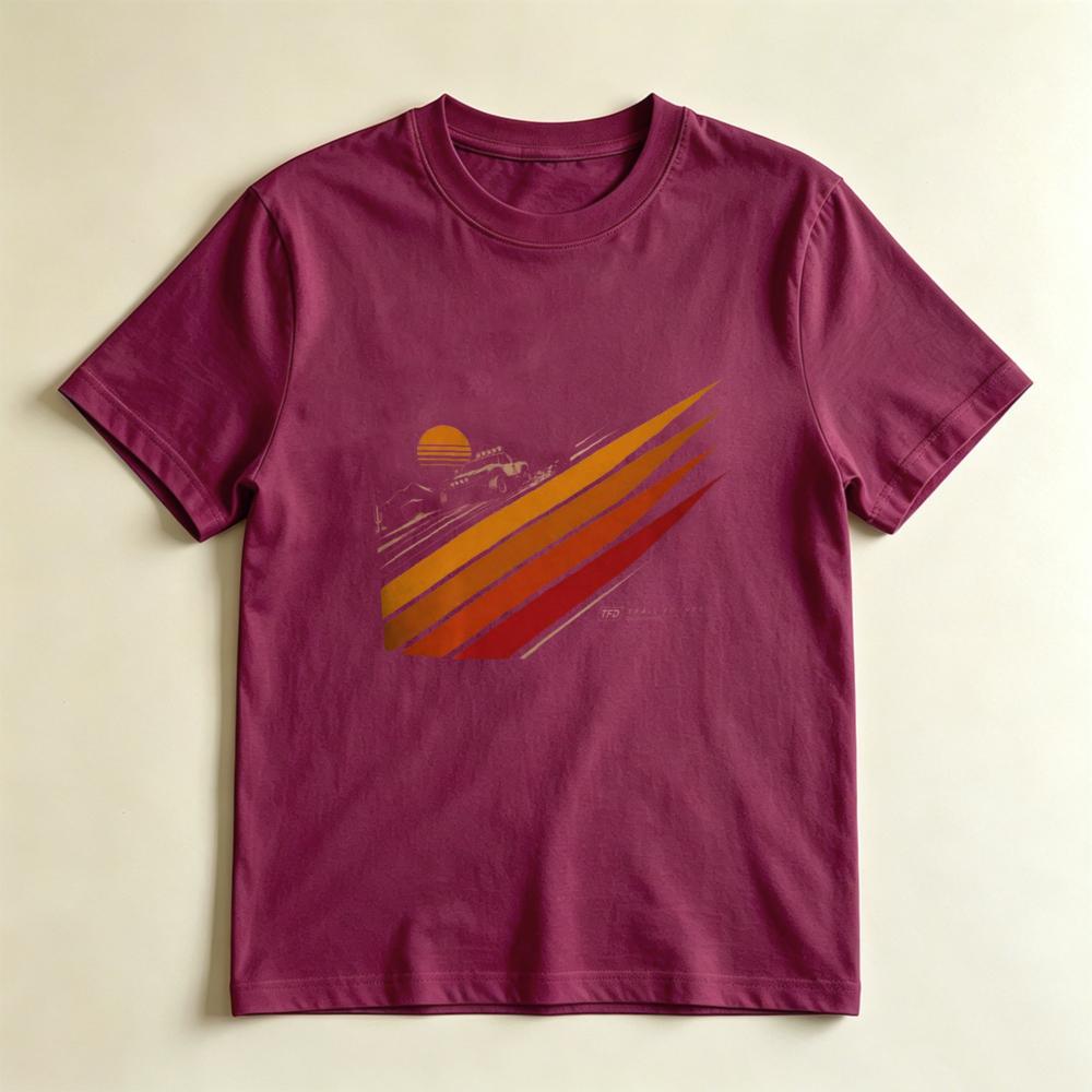 Retro Desert Offroad Tee Sunset Stripes Adventure Graphic Tshirt Offroad Lover Gift Tshirt Vintage Speed Style Adventure Tops