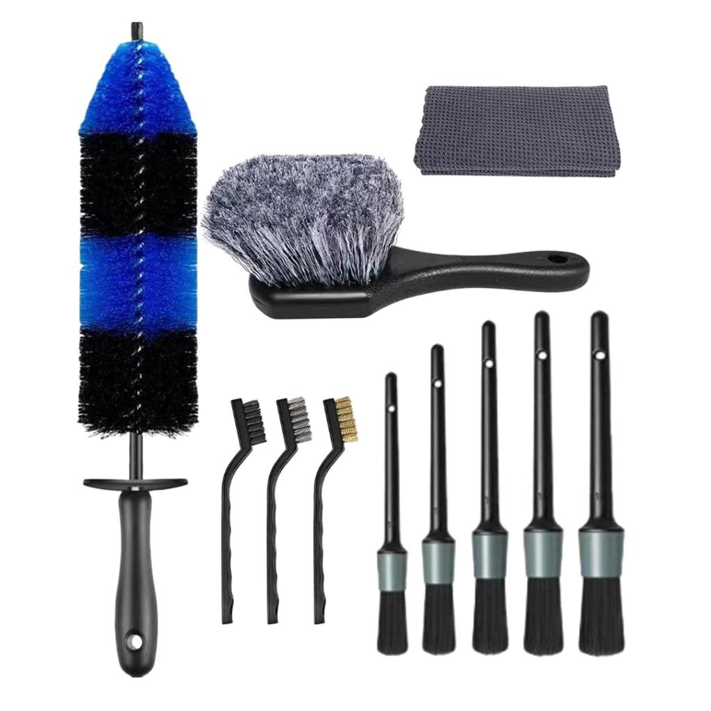 11Pcs Car Detailing Brushes Set for Wheel Cleaning Wheel Brush Car Cleaner Kit Cleaning Tool for Dust Removers Dirty Tyre
